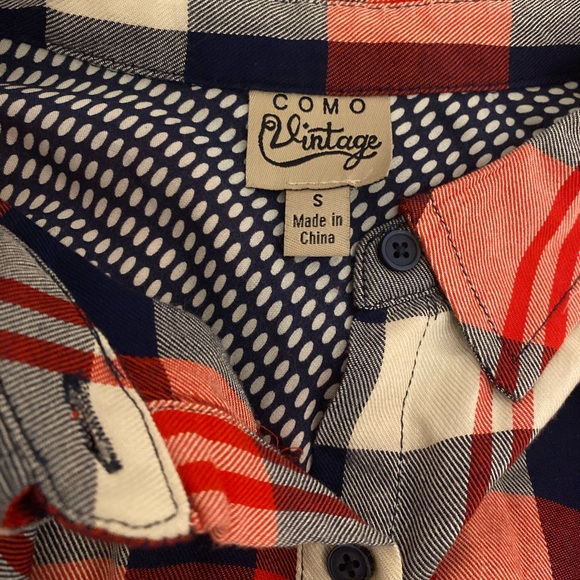 💜COMO- VTG Button Up Soft Flannel Short Sleeve- S - Picture 2 of 5